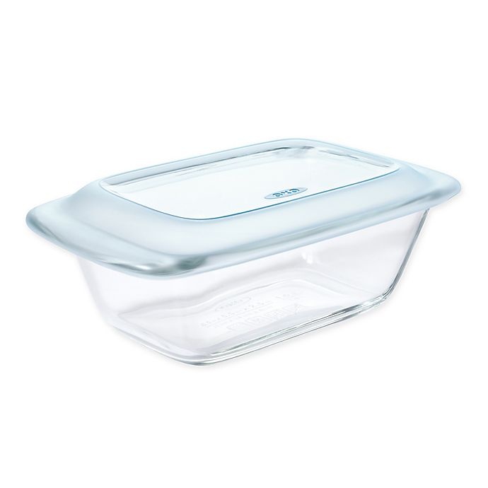 slide 1 of 5, OXO Good Grips Covered Loaf Dish - Light Blue, 1 ct