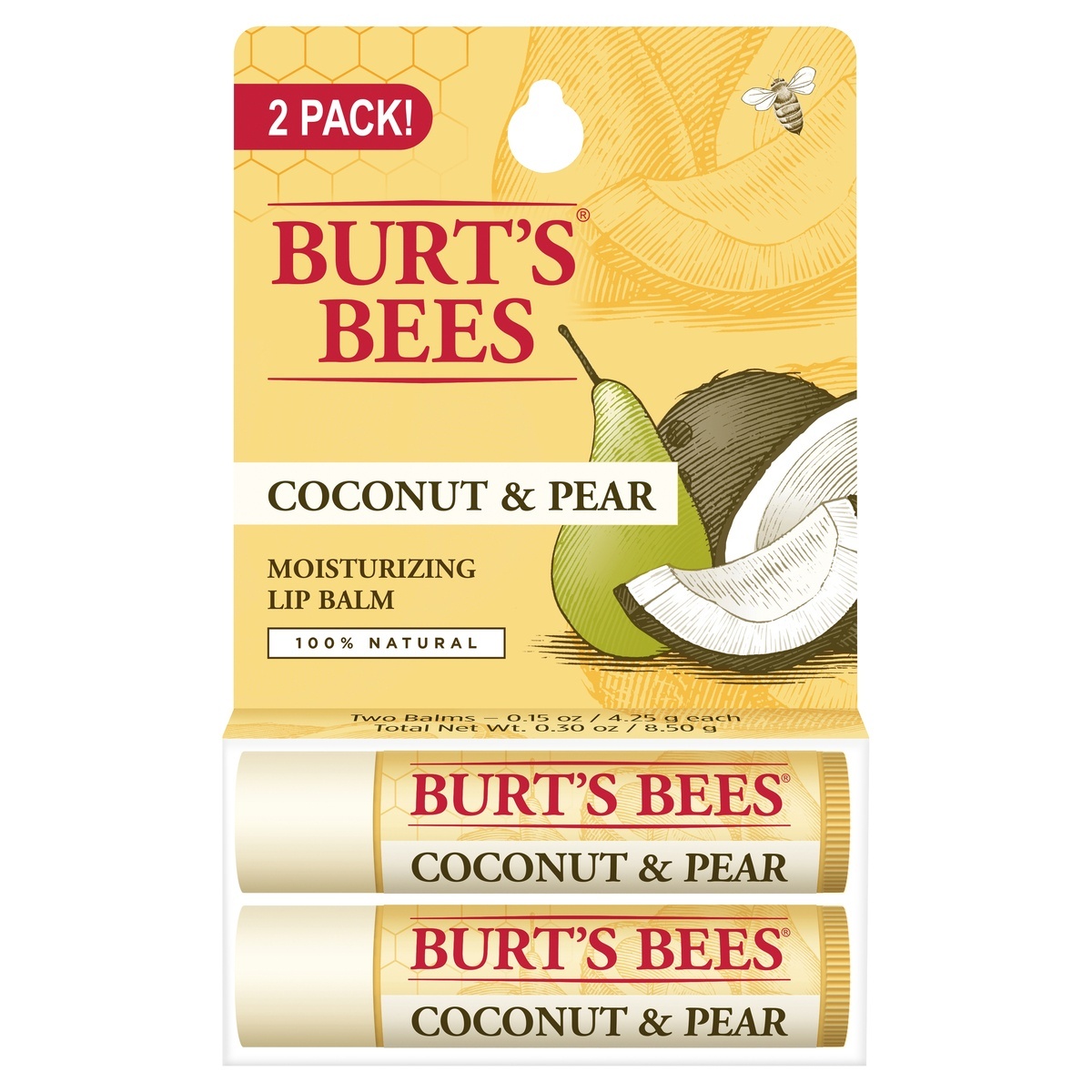 slide 1 of 5, Burt's Bees Vanilla Bean Moisturizing Lip Balms, 2 ct