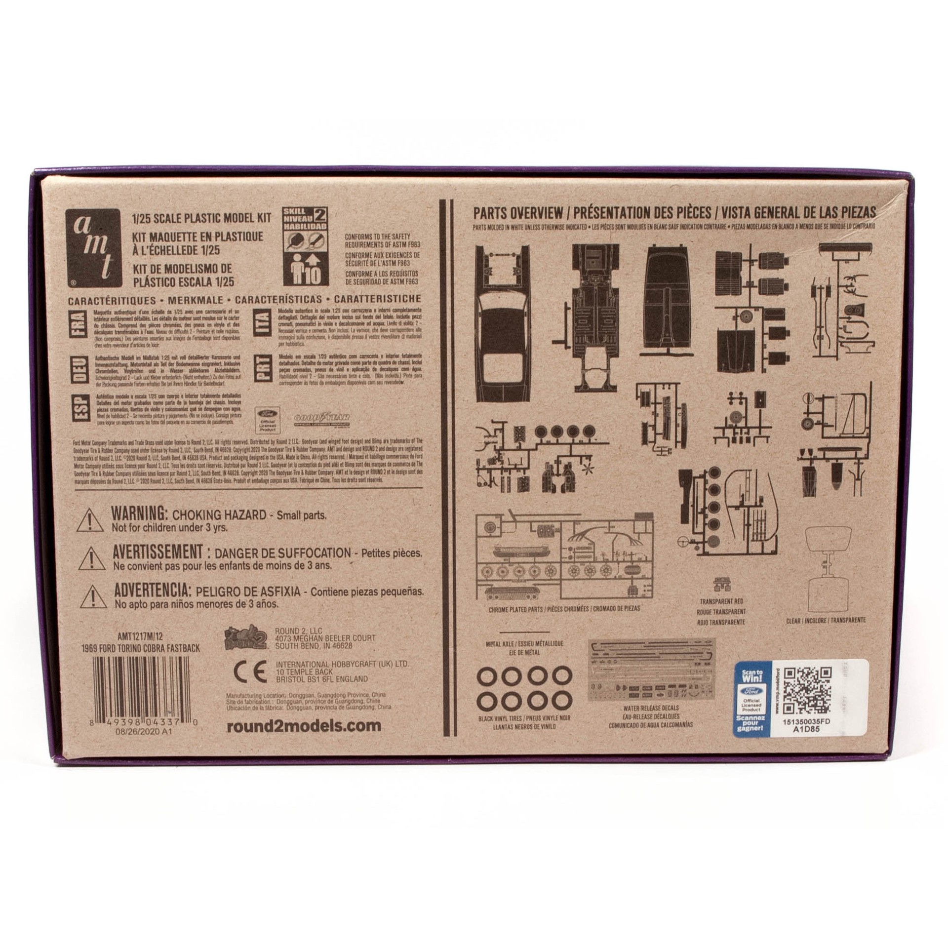 slide 3 of 3, AMT 1969 Ford Torino Cobra Fastback Model Kit, 1:25 scale