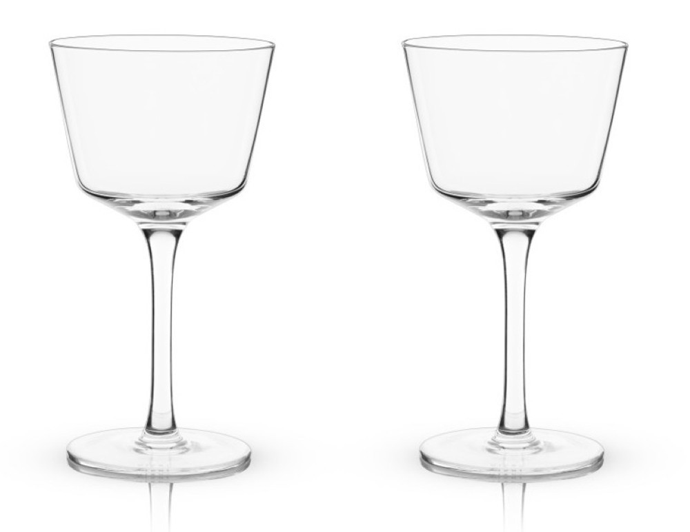 slide 1 of 1, Viski Meridian Crystal Nick & Nora Stems, 2 ct