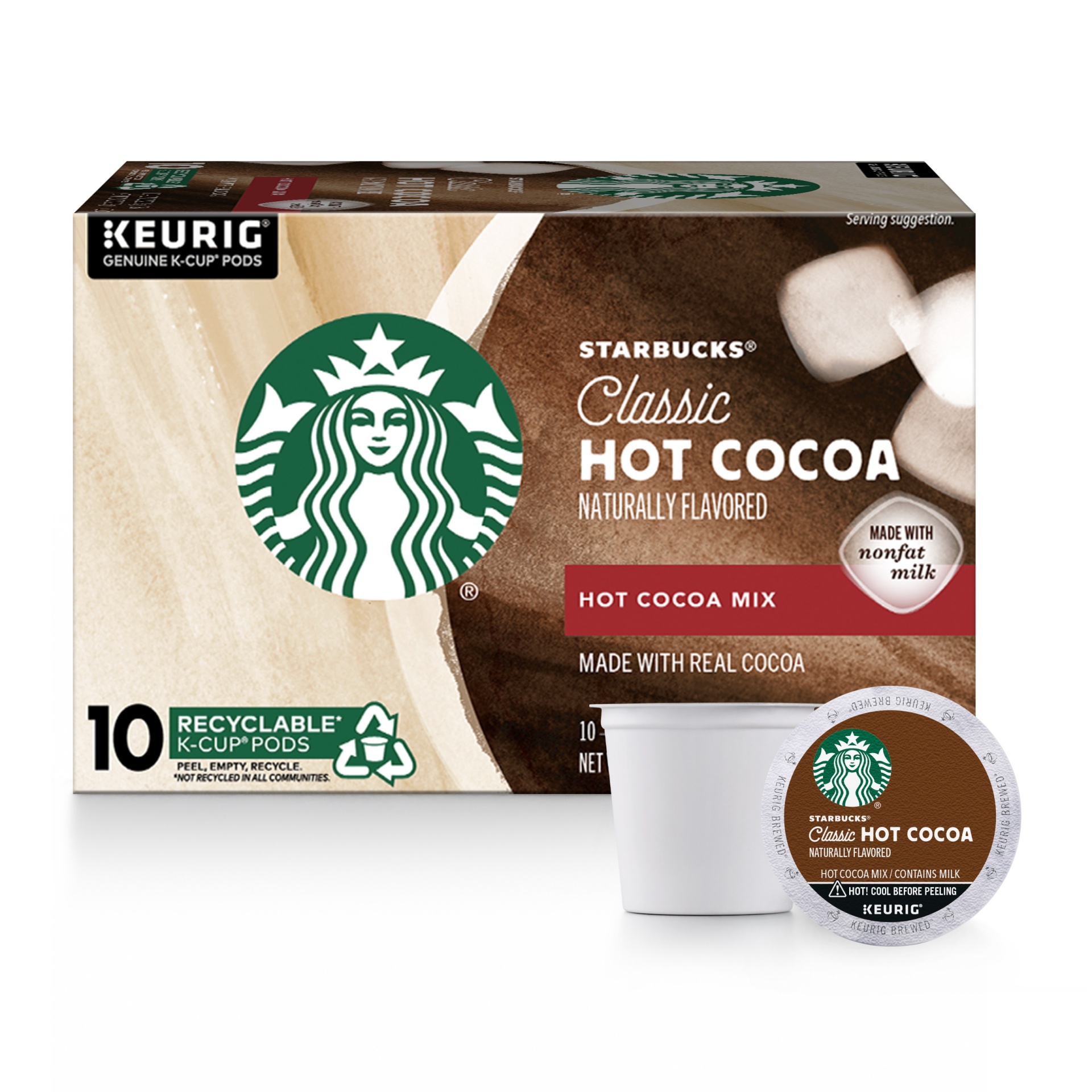 slide 1 of 5, Starbucks K-Cup Pods Hot Cocoa Mix 10 - 0.73 oz ea, 10 ct