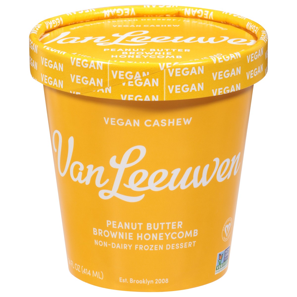 slide 1 of 9, Van Leeuwen Vegan Non-Dairy Peanut Butter Brownie Honeycomb Frozen Dessert 14 fl oz, 14 fl oz