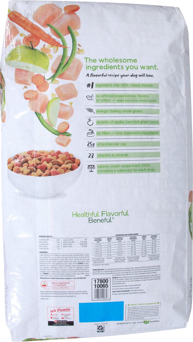 slide 3 of 7, Beneful Purina Beneful Healthy Weight With Farm-Raised Chicken Natural Dog Food Dry Formula With Added Vitamins, Minerals and Nutrients, 36 lb