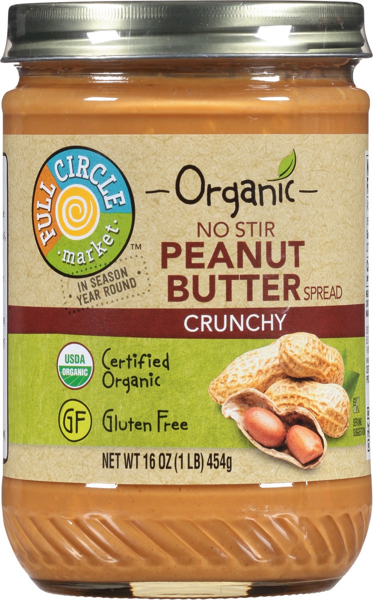 slide 15 of 16, Full Circle Market Organic Crunchy Peanut Butter Spread 16 oz, 16 oz