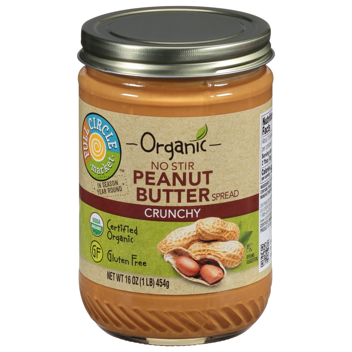 slide 5 of 16, Full Circle Market Organic Crunchy Peanut Butter Spread 16 oz, 16 oz