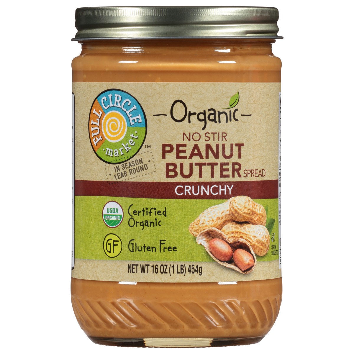 slide 14 of 16, Full Circle Market Organic Crunchy Peanut Butter Spread 16 oz, 16 oz