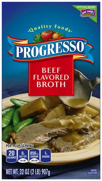 slide 1 of 1, Progresso 100% Natural Beef Flavored Broth, 32 oz