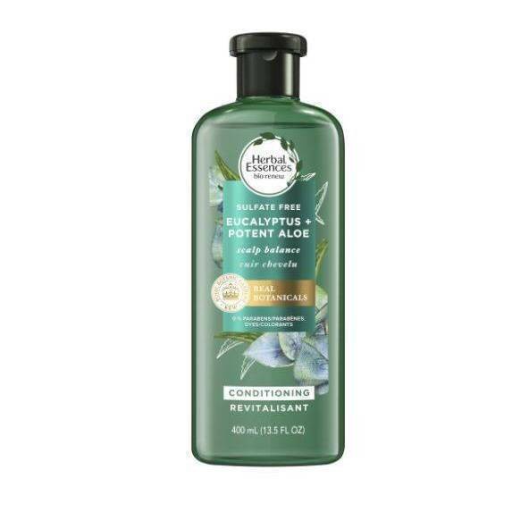 slide 11 of 11, Herbal Essences Eucalyptus Sulfate Free Conditioner, Scalp Balance, 13.5 fl oz, with Certified Camellia Oil and Aloe Vera, For All Hair Types, Especially Dry Scalp, 13.5 fl oz