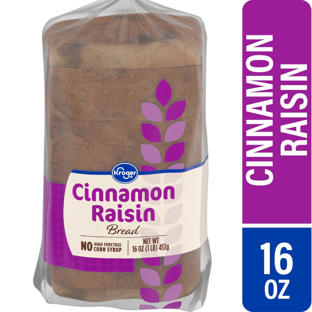 slide 1 of 4, Kroger Cinnamon Raisin Bread, 16 oz
