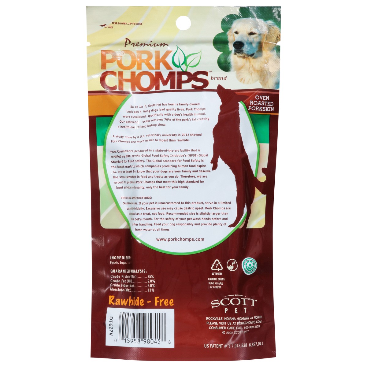 slide 2 of 16, Pork Chomps Rawhide-Free Premium Roasted Dog Treats 2 ea, 2 ct