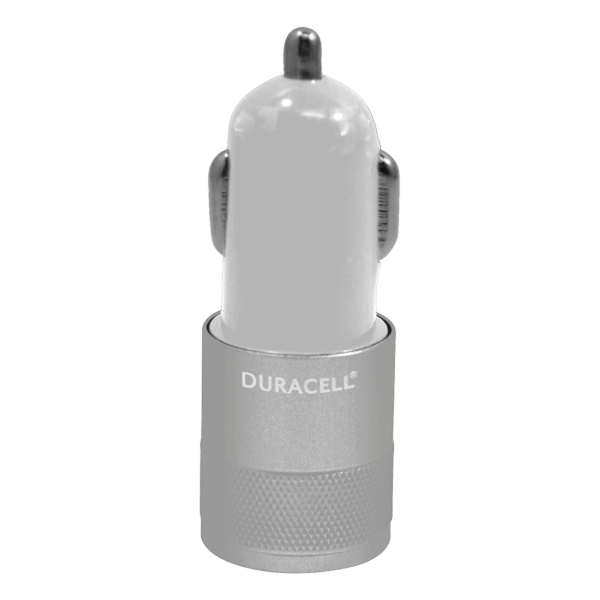 slide 1 of 2, Duracell Dual Usb Car Charger, White, 1 ct