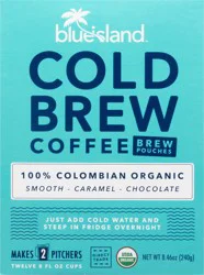 Blue Island Pouches Cold Brew Organic 100% Colombian Coffee 8.46 oz