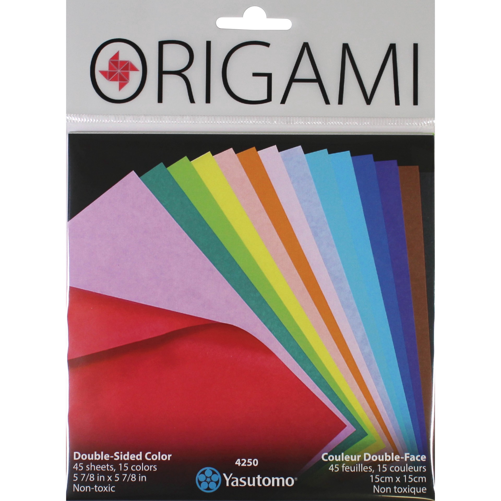 slide 1 of 3, Yasutomo 5.875" X 5.875" Double-Sided Color Origami Paper, 45 Sheets, 5.875 in x 5.875 in