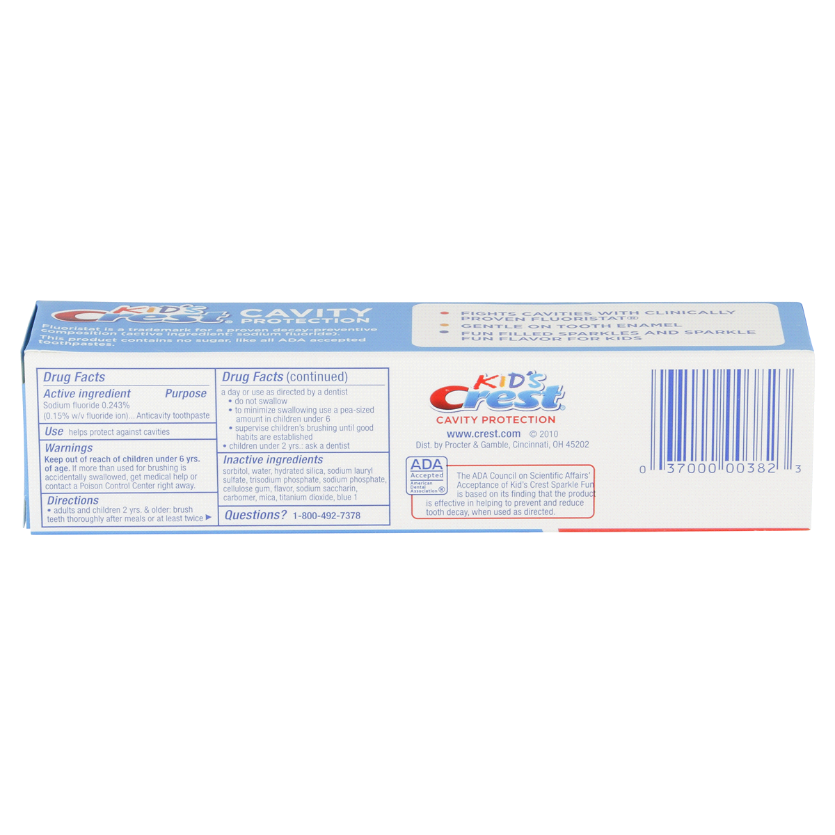 slide 3 of 4, Crest Kids Cavity Protection Sparkle Fun Toothpaste, 4.6 oz