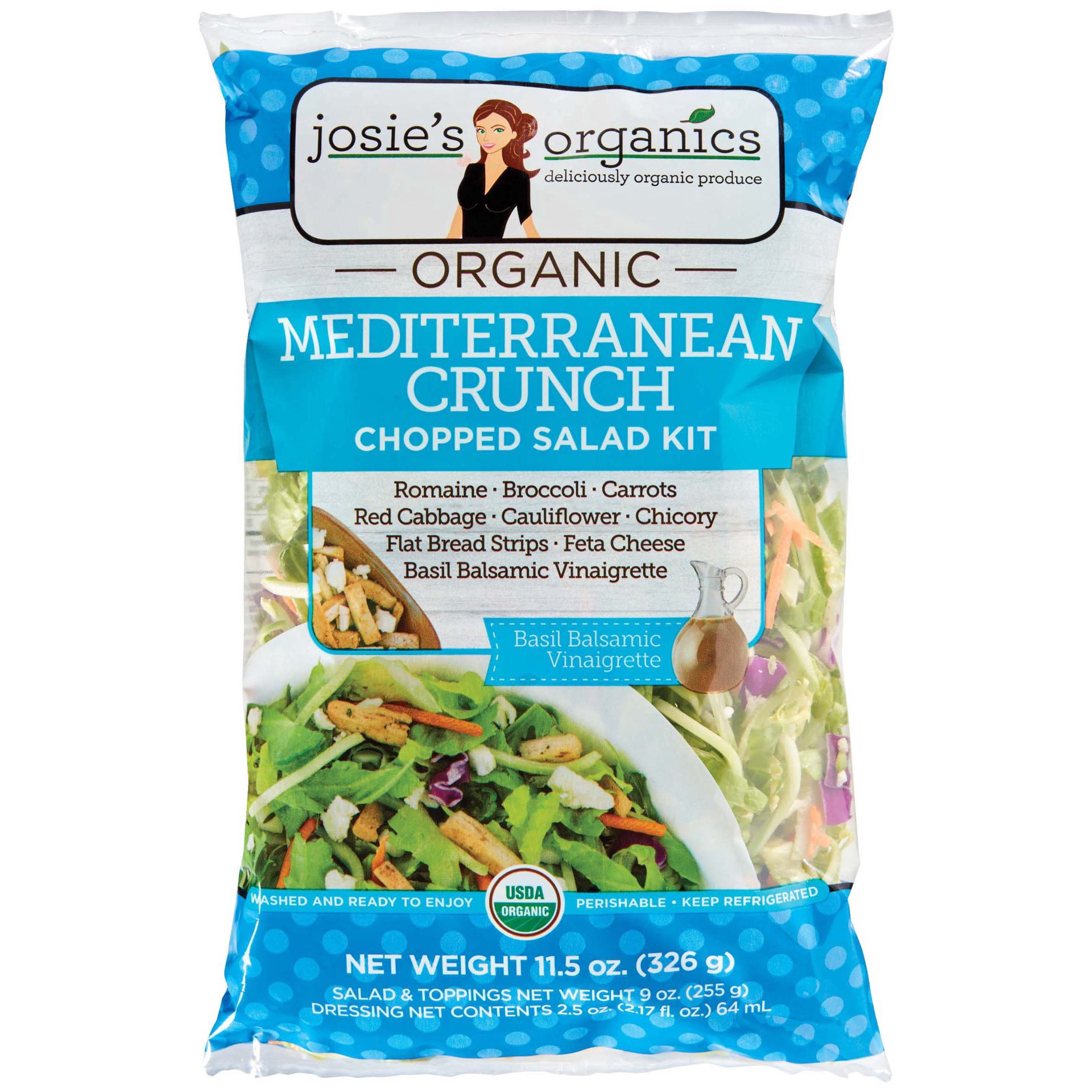 slide 1 of 1, Josie's Organics Mediterranean Chop Salad Kit, 11.5 oz