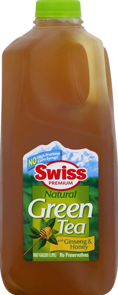 slide 4 of 4, Swiss Premium Green Tea, Natural, with Ginseng & Honey, 1/2 gal