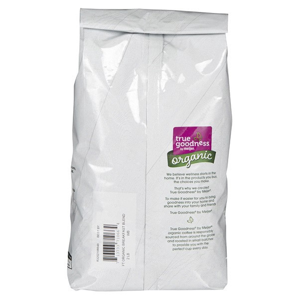 slide 18 of 29, Meijer True Goodness Organic Breakfast Blend Whole Bean Coffee, 32 oz, 32 oz