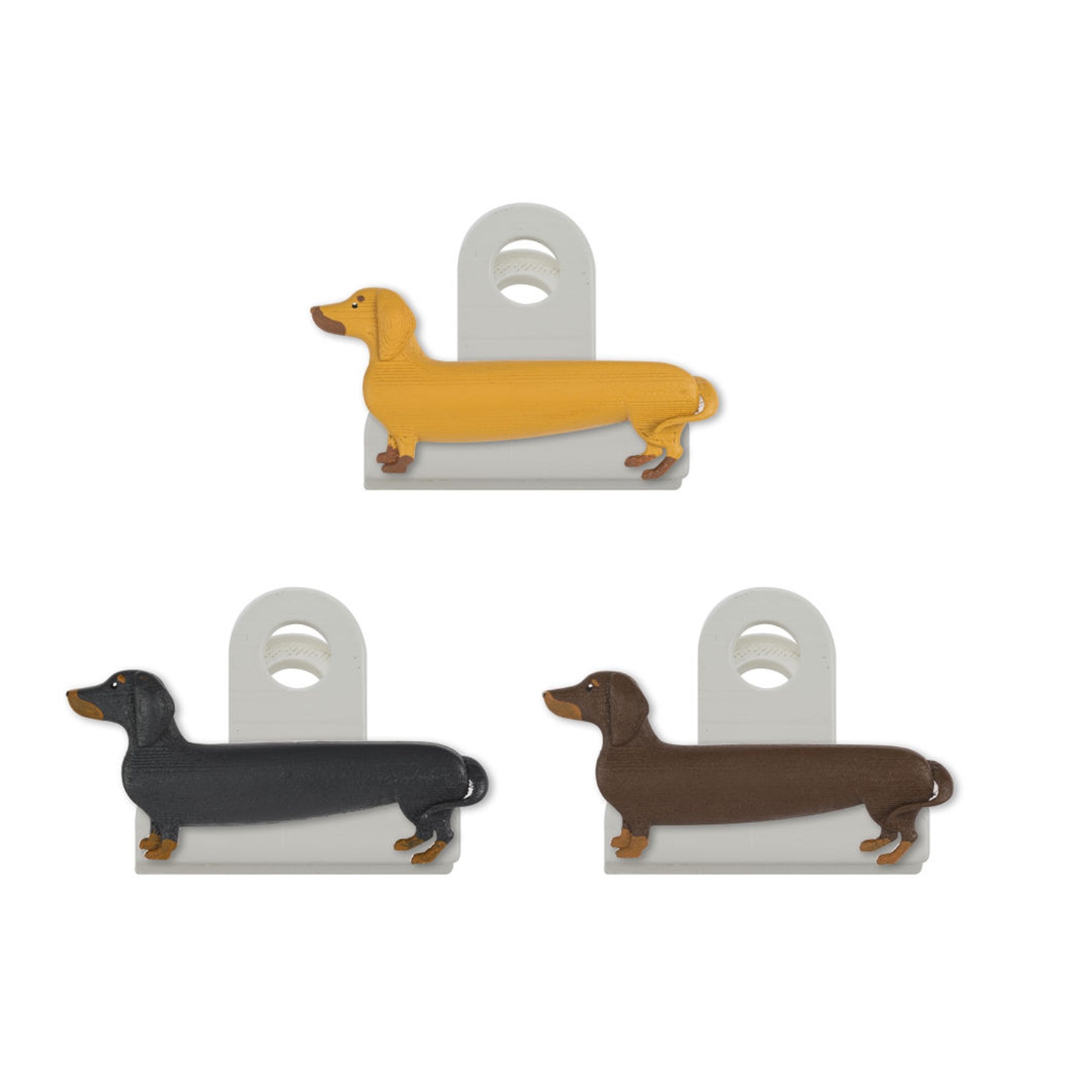 slide 1 of 1, Kikkerland Dachshund Bag Clips, 3 ct