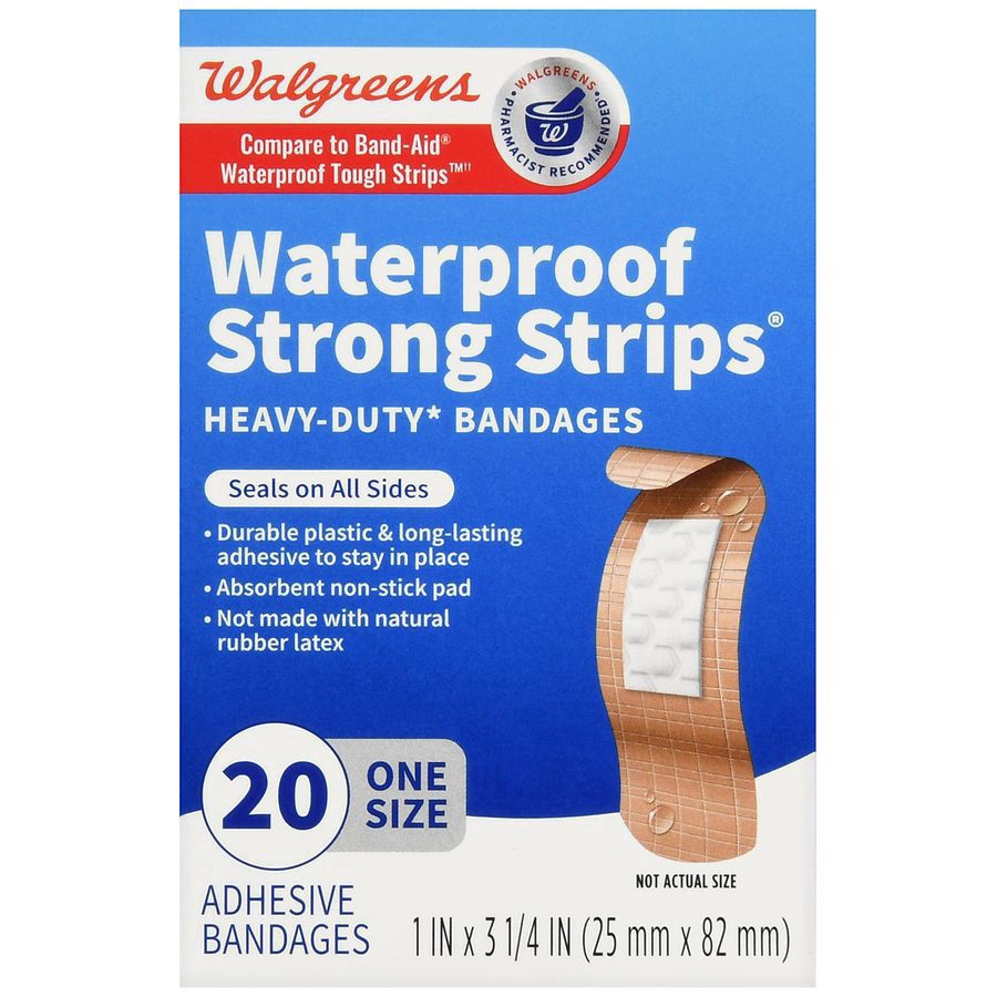 slide 2 of 5, Walgreens Tough Strips Waterproof 1 x 3.25 inch, 20 ct