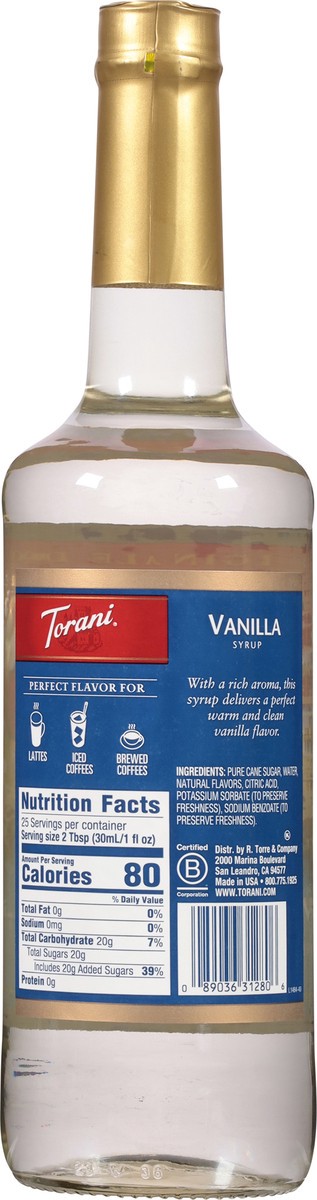 slide 11 of 14, Torani Vanilla Syrup - 750 ml, 750 ml