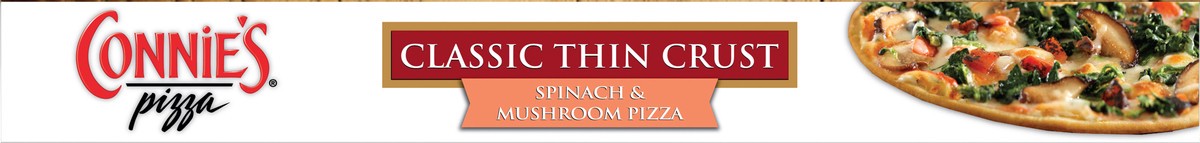 slide 8 of 14, Connie's Pizza Classic Thin Crust Spinach & Mushroom Pizza 24.37 oz, 24.37 oz