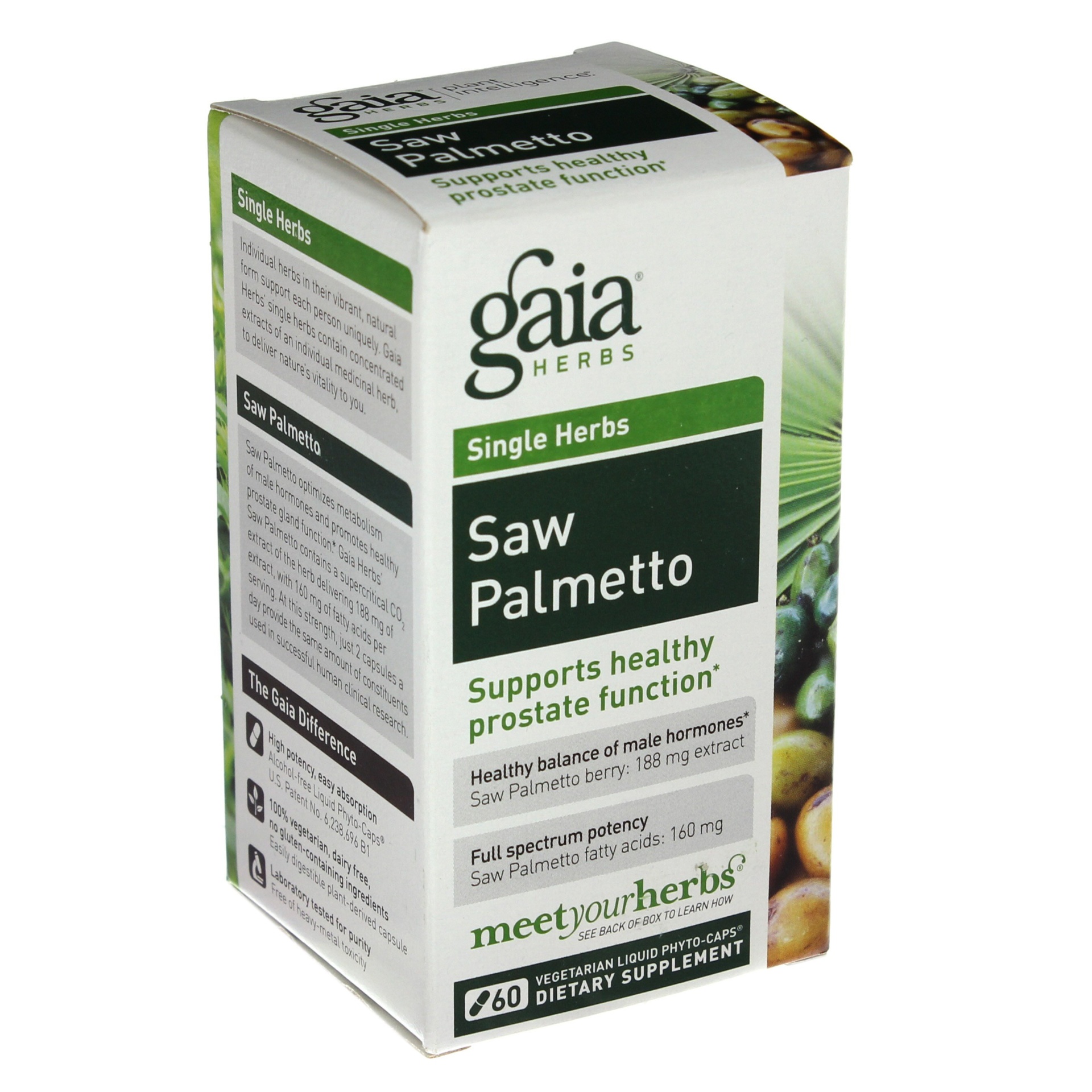 slide 1 of 1, Gaia Herbs Saw Palmetto Liquid Phyto-Caps, 60 ct