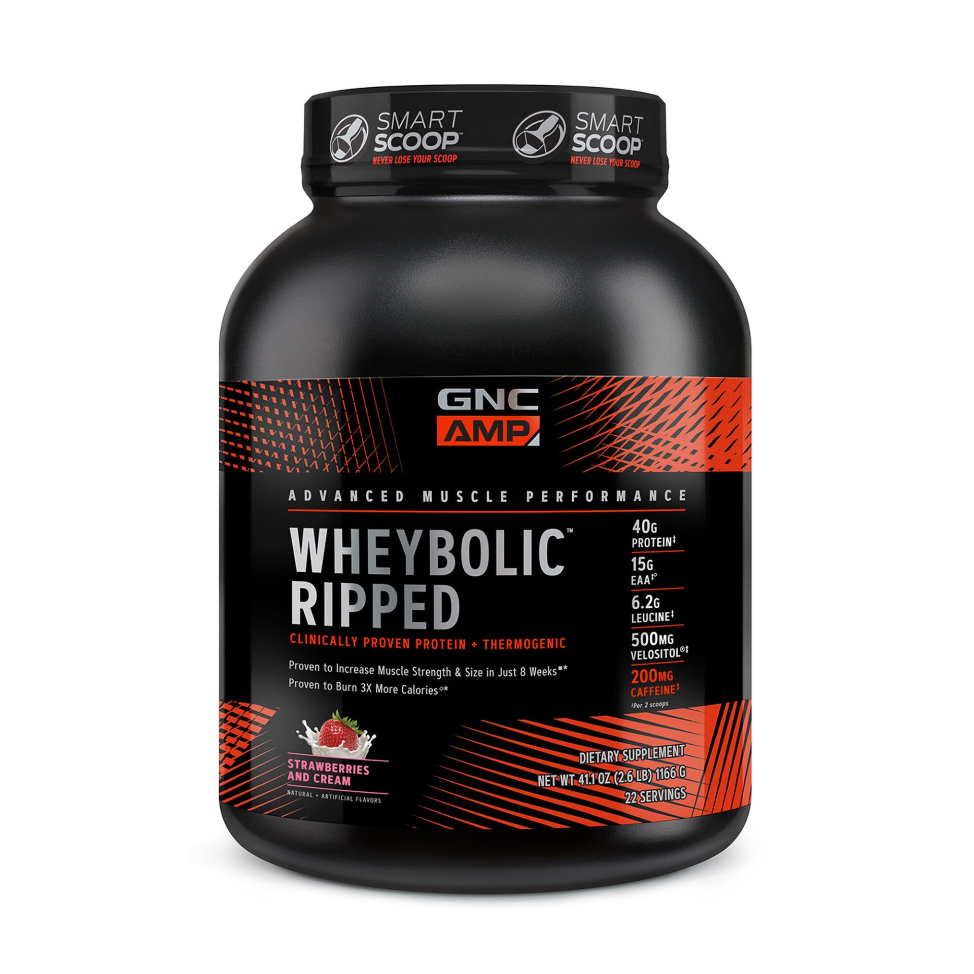 slide 1 of 1, GNC AMP Wheybolic Ripped - Strawberries and Cream, 1 ct