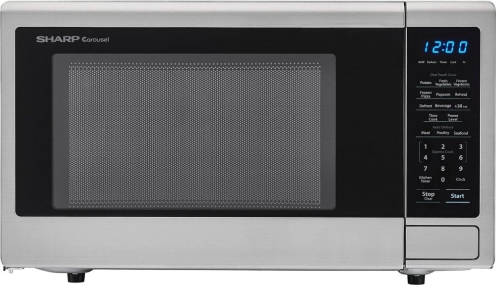 slide 1 of 1, Sharp Carousel 1100-Watt Countertop Microwave Oven - Stainless Steel, 1.8 cu ft