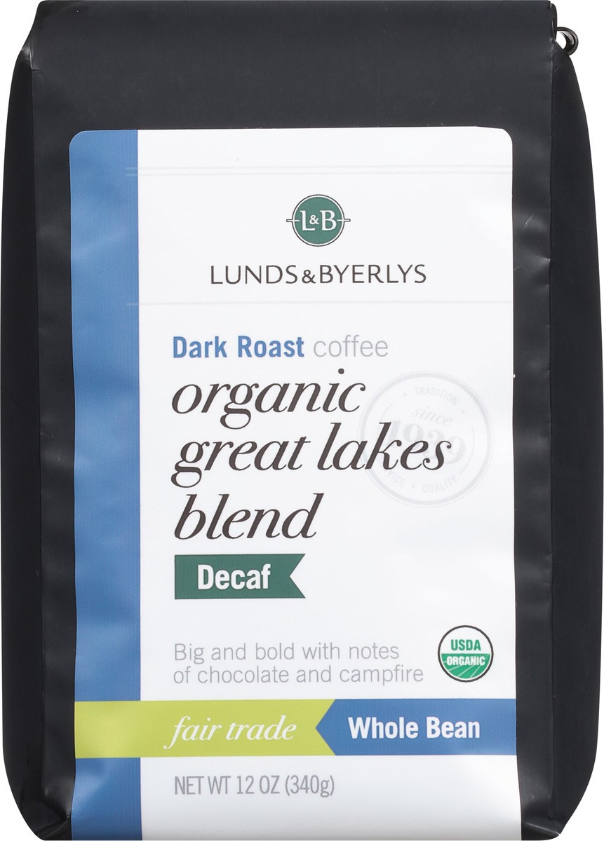 slide 2 of 9, Lunds & Byerlys Organic Decaf Dark Roast Whole Bean Great Lakes Blend Coffee 12 oz, 12 oz
