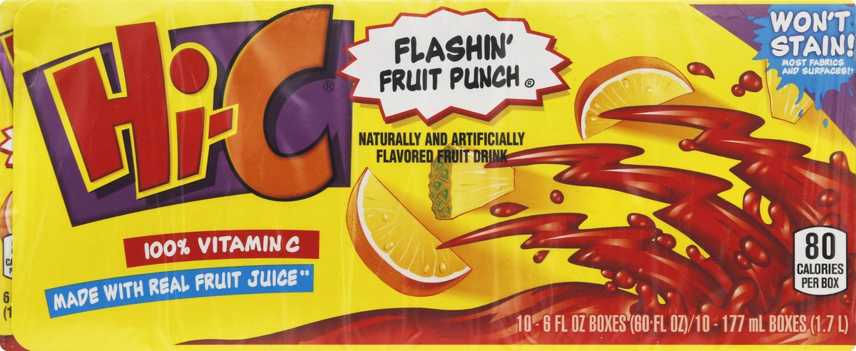 slide 4 of 4, Hi-C Flash Fruit Punch - 10 ct; 6 fl oz, 10 ct; 6 fl oz