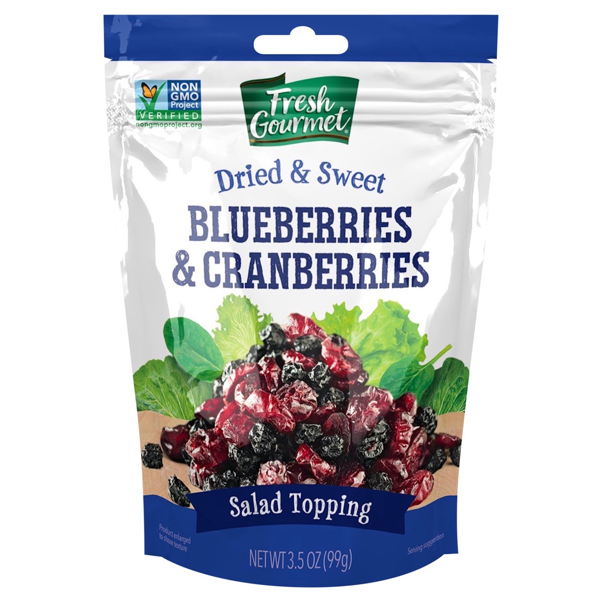 slide 1 of 3, Fresh Gourmet Dried Blueberries & Cranberries, 3.5 oz