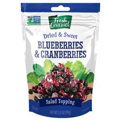 Fresh Gourmet Dried and Sweet Blueberries & Cranberries 3.5 oz
