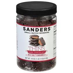 Sanders Thins Dark Chocolate Sea Salt Caramels 18 oz