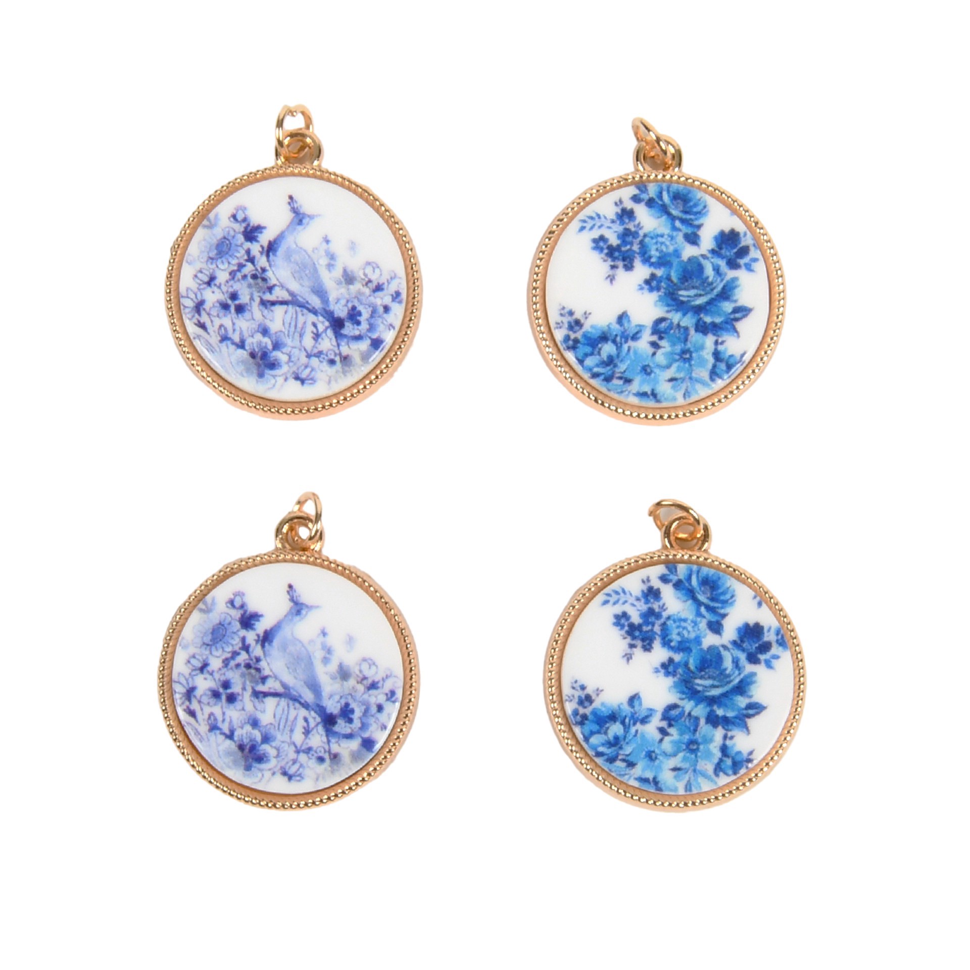 slide 2 of 5, Vintage Floral Print Charm Set By Bead Landing, 20mm x 23mm