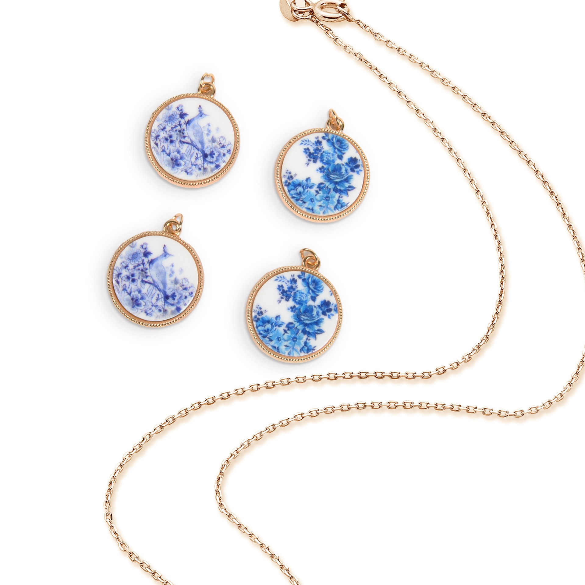 slide 5 of 5, Vintage Floral Print Charm Set By Bead Landing, 20mm x 23mm