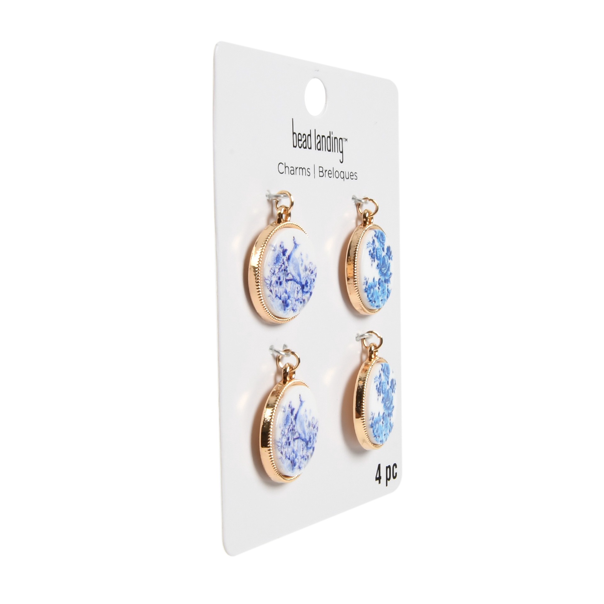 slide 3 of 5, Vintage Floral Print Charm Set By Bead Landing, 20mm x 23mm