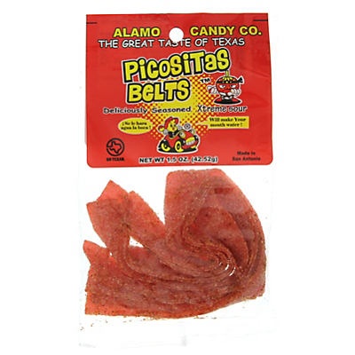 slide 1 of 1, Alamo Candy Co. Picositas Extreme Sour Belts, 1.5 oz
