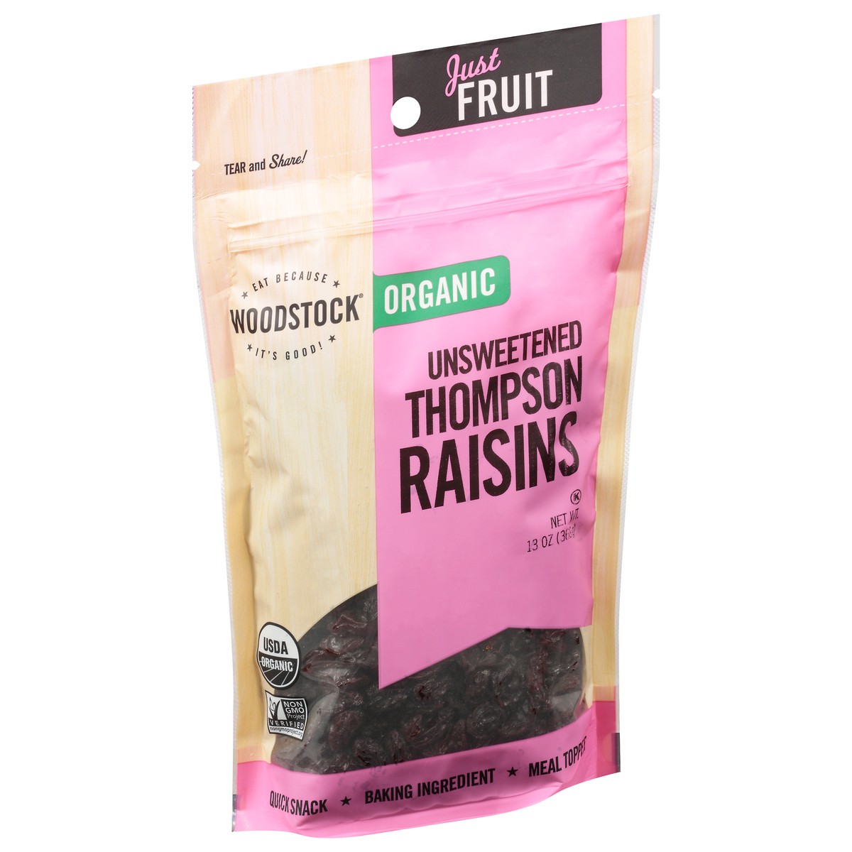 slide 5 of 9, Woodstock Organic Unsweetened Thompson Raisins 13 oz, 13 oz