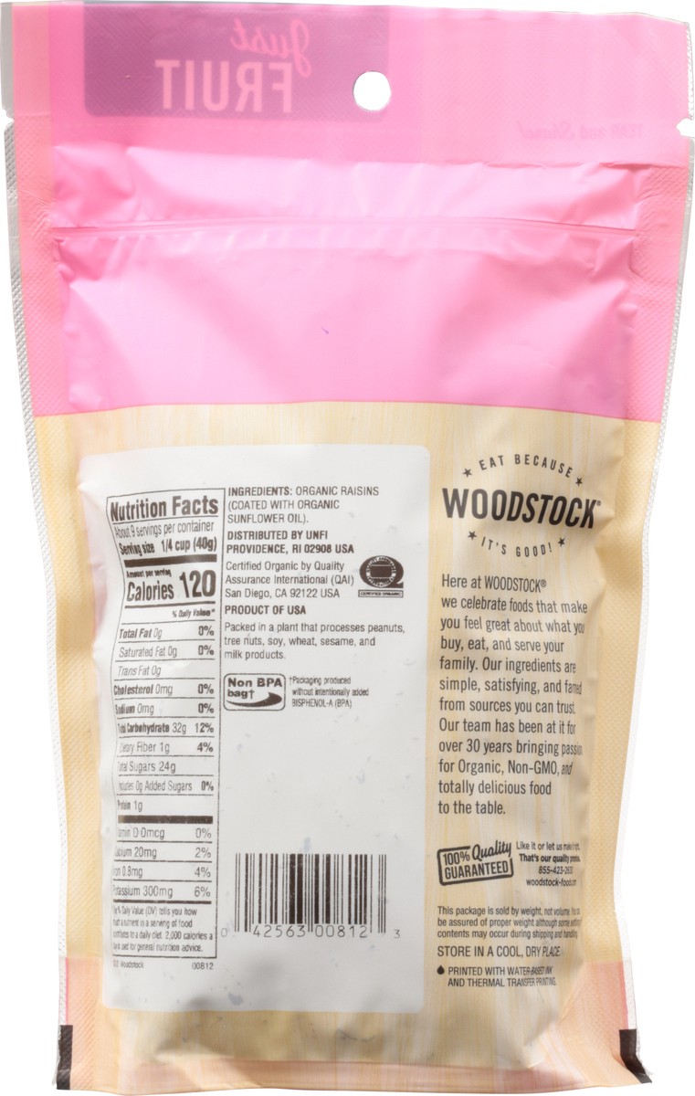 slide 6 of 9, Woodstock Organic Unsweetened Thompson Raisins 13 oz, 13 oz