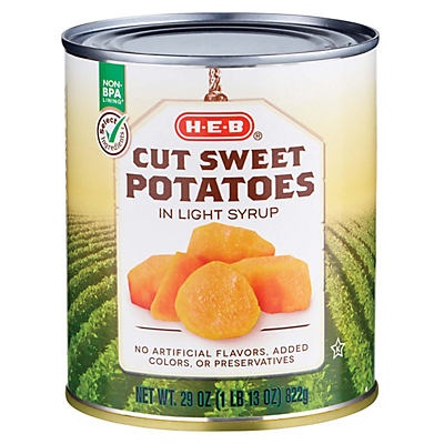 slide 1 of 1, H-E-B Select Ingredients Cut Sweet Potatoes, 29 oz