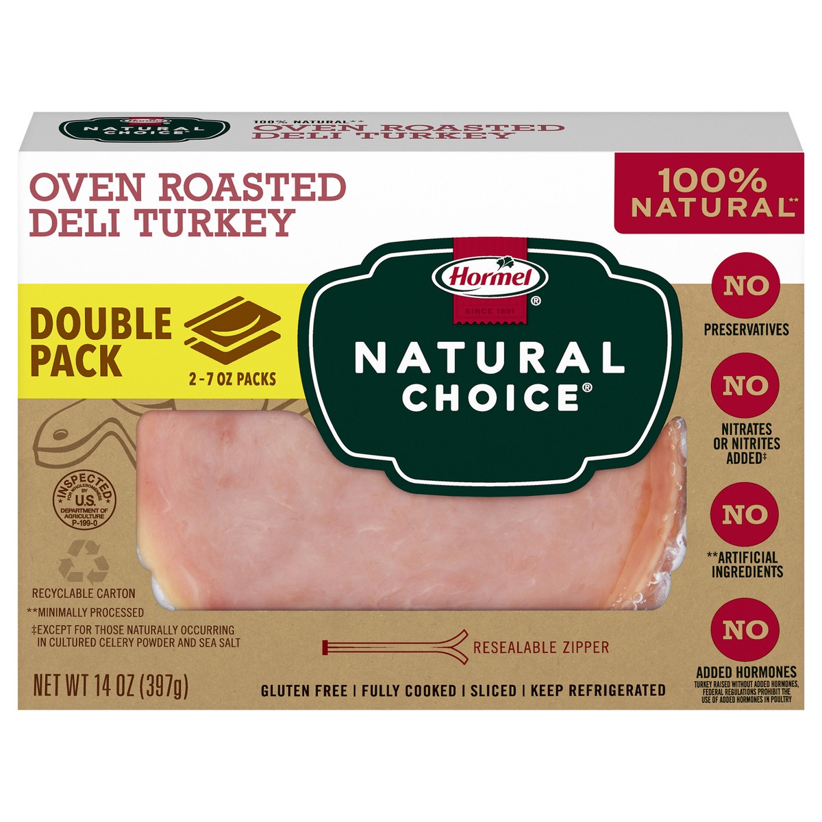 slide 1 of 8, Hormel Natural Choice Oven Roasted Turkey Double Pack 14oz, 