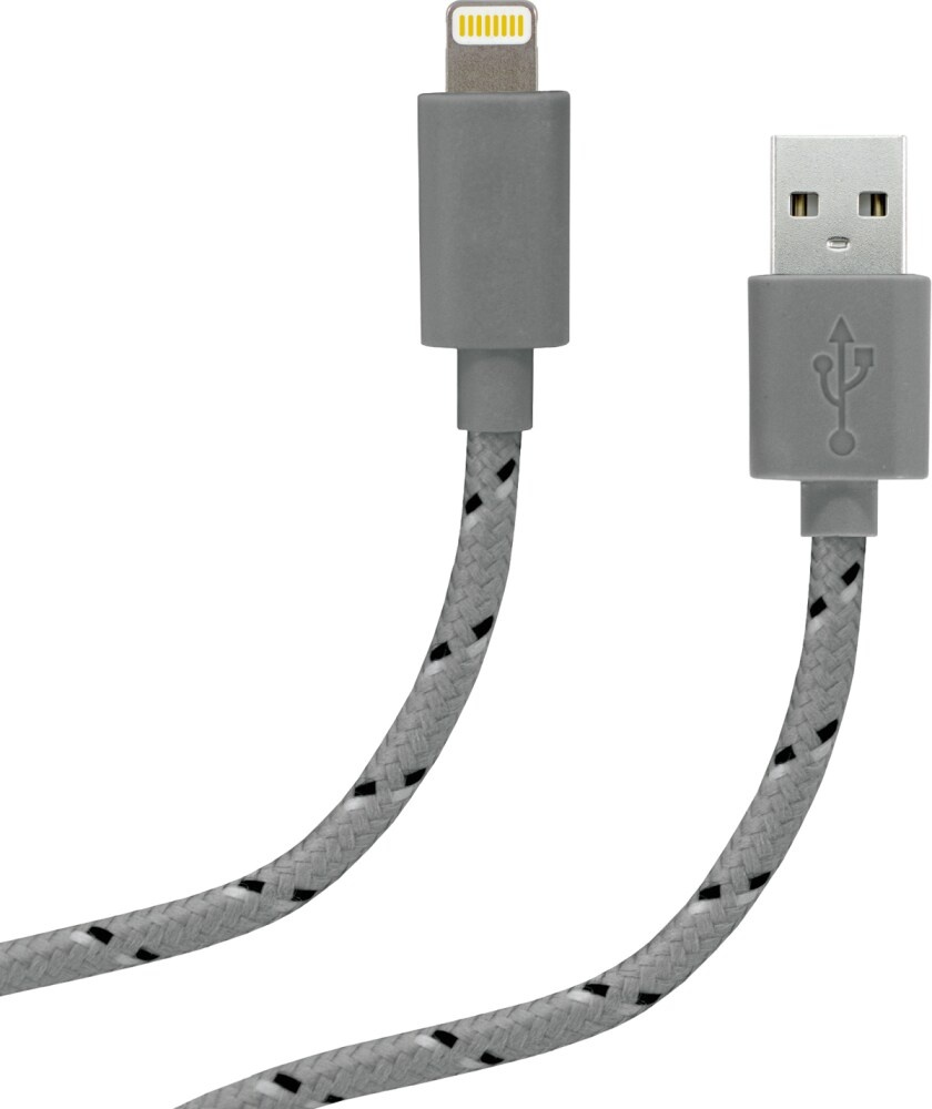 slide 1 of 1, Z Gear Braided Sync And Charge Lightning Cable - Gray - 10 Foot, 10 ft