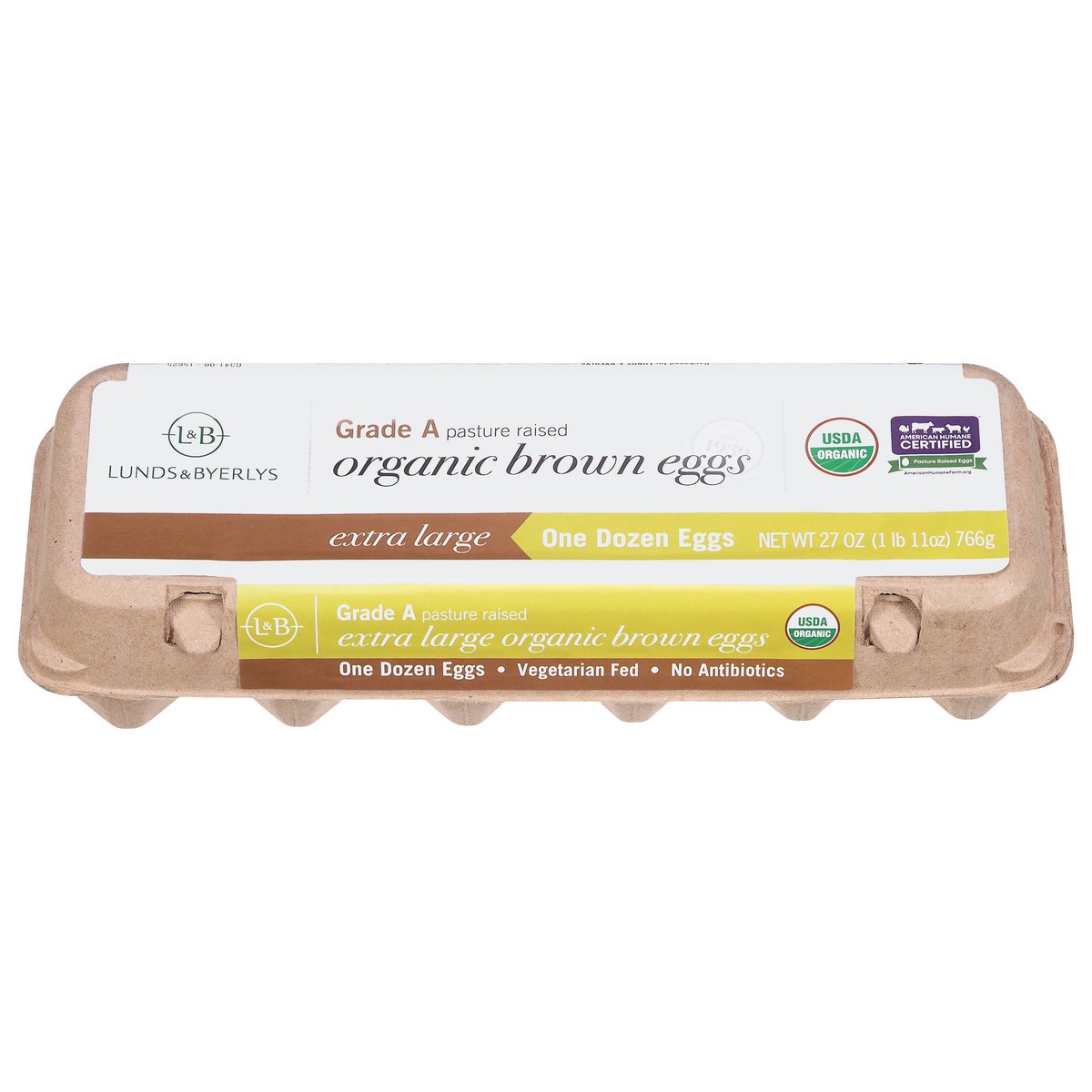 slide 4 of 4, Lunds & Byerlys Organic Brown Extra Large Eggs 12 Each, 12 ct