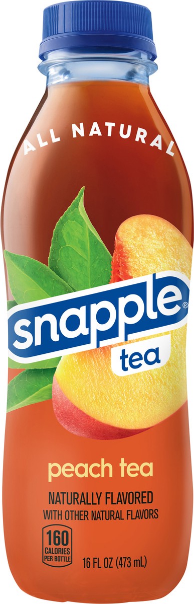 slide 1 of 12, Snapple Peach Tea, 16 fl oz recycled plastic bottle, 16 fl oz