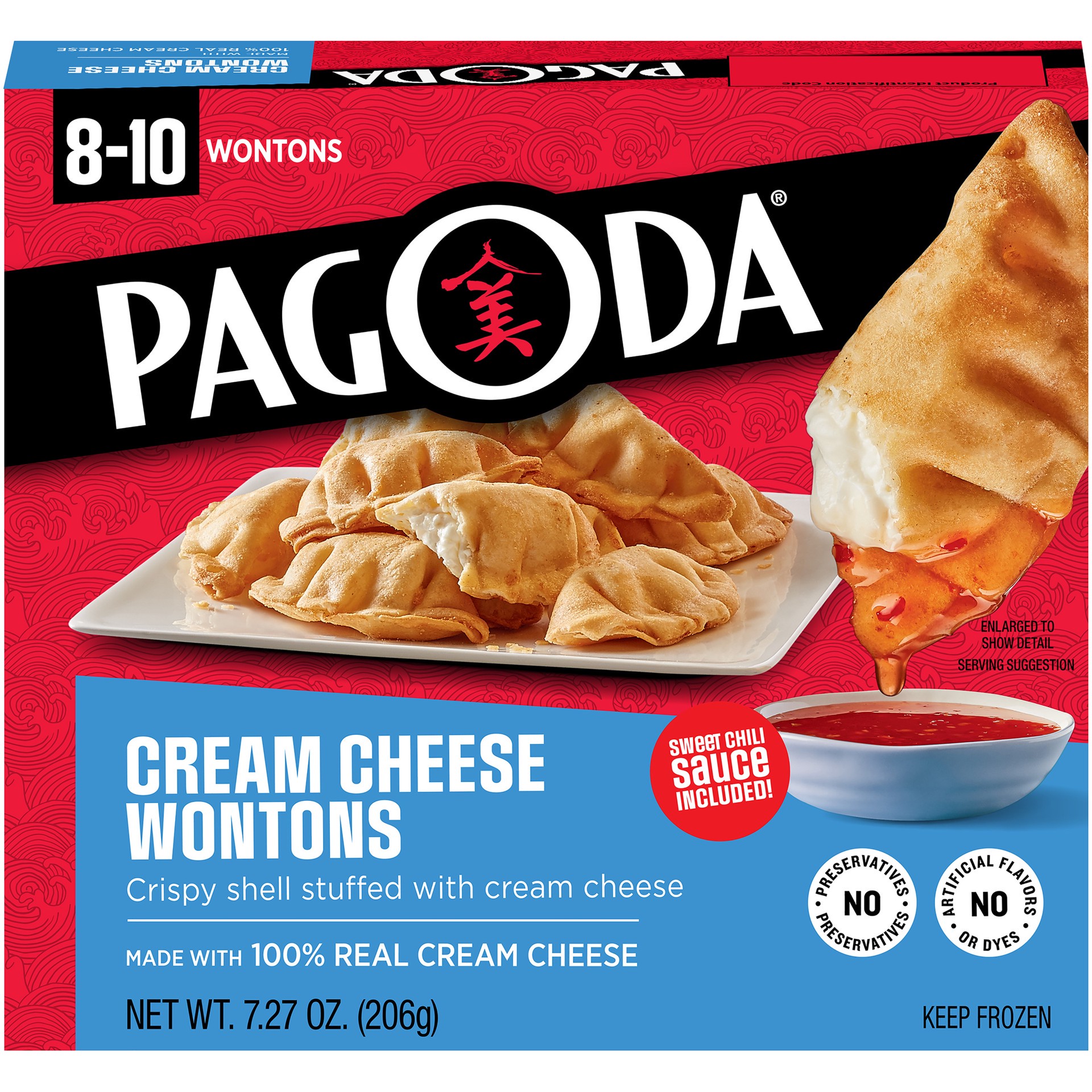 slide 5 of 5, Pagoda Express Frozen Cream Cheese Wontons with Sweet Chili Sauce, 0.45 lb