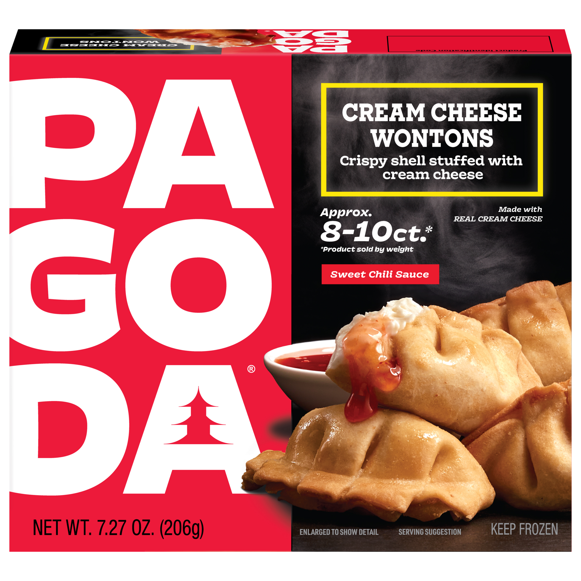 slide 1 of 5, Pagoda Express Frozen Cream Cheese Wontons with Sweet Chili Sauce, 7.26 oz