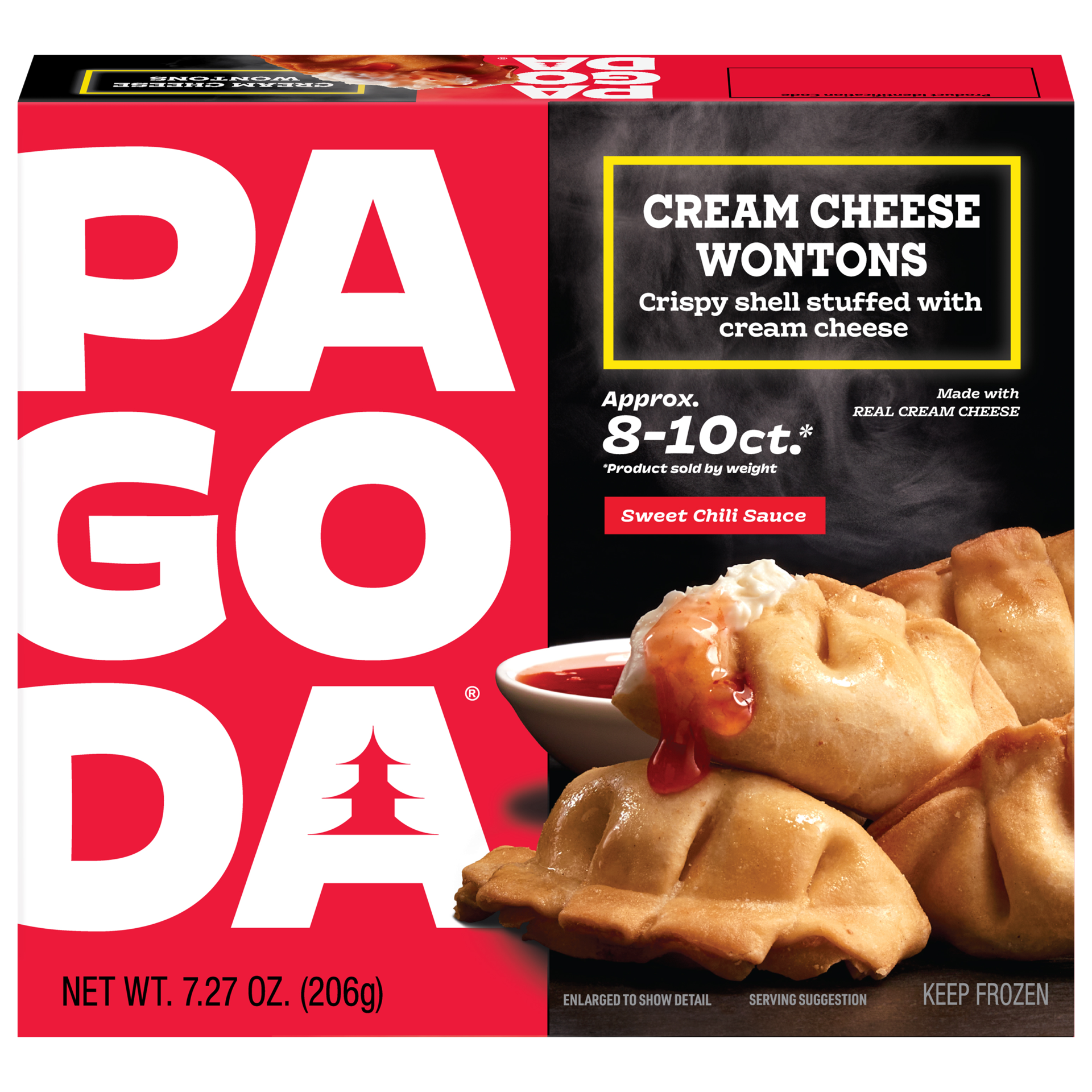 slide 1 of 5, Pagoda Express Frozen Cream Cheese Wontons with Sweet Chili Sauce, 0.45 lb