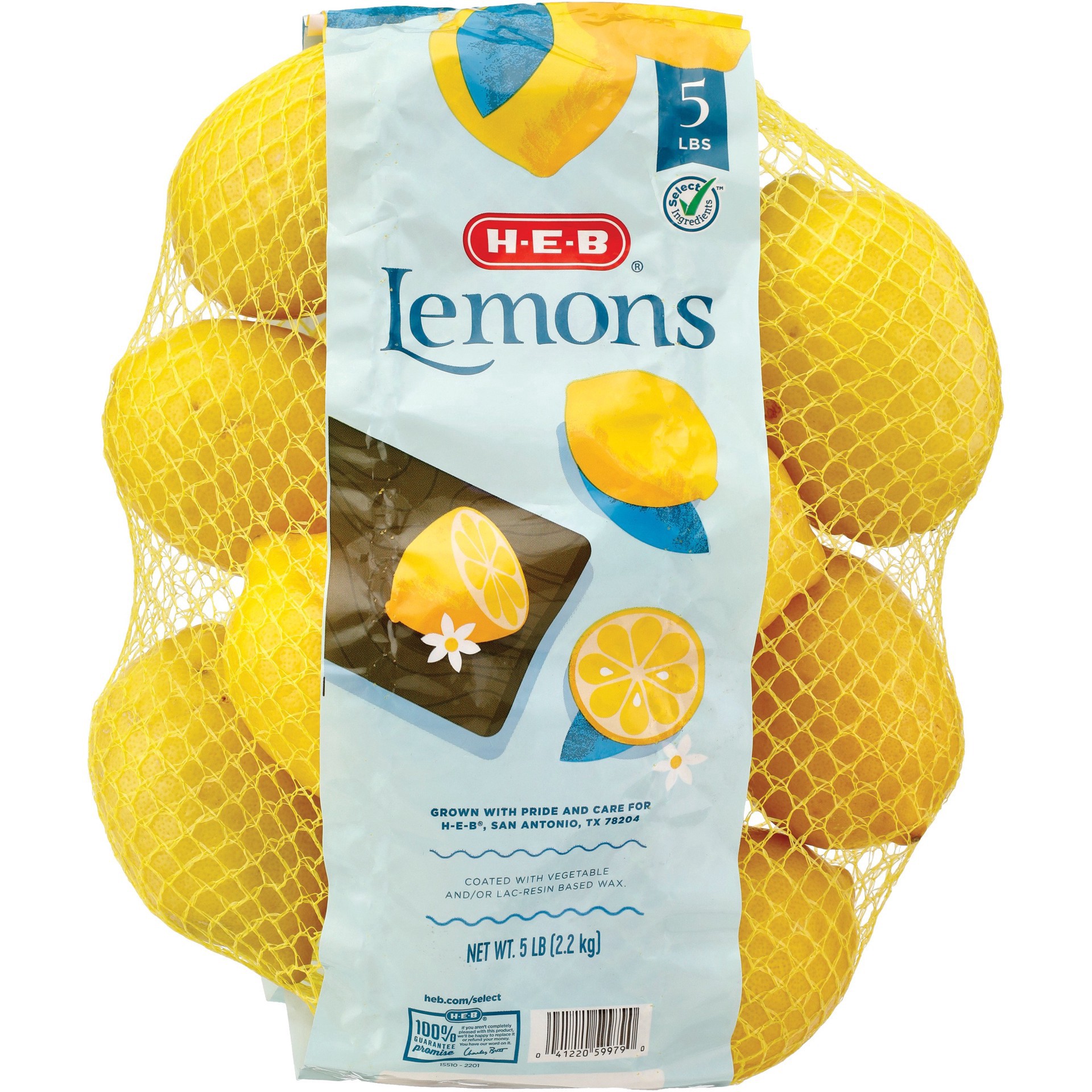slide 1 of 1, H-E-B Fresh Lemons, 5 lb