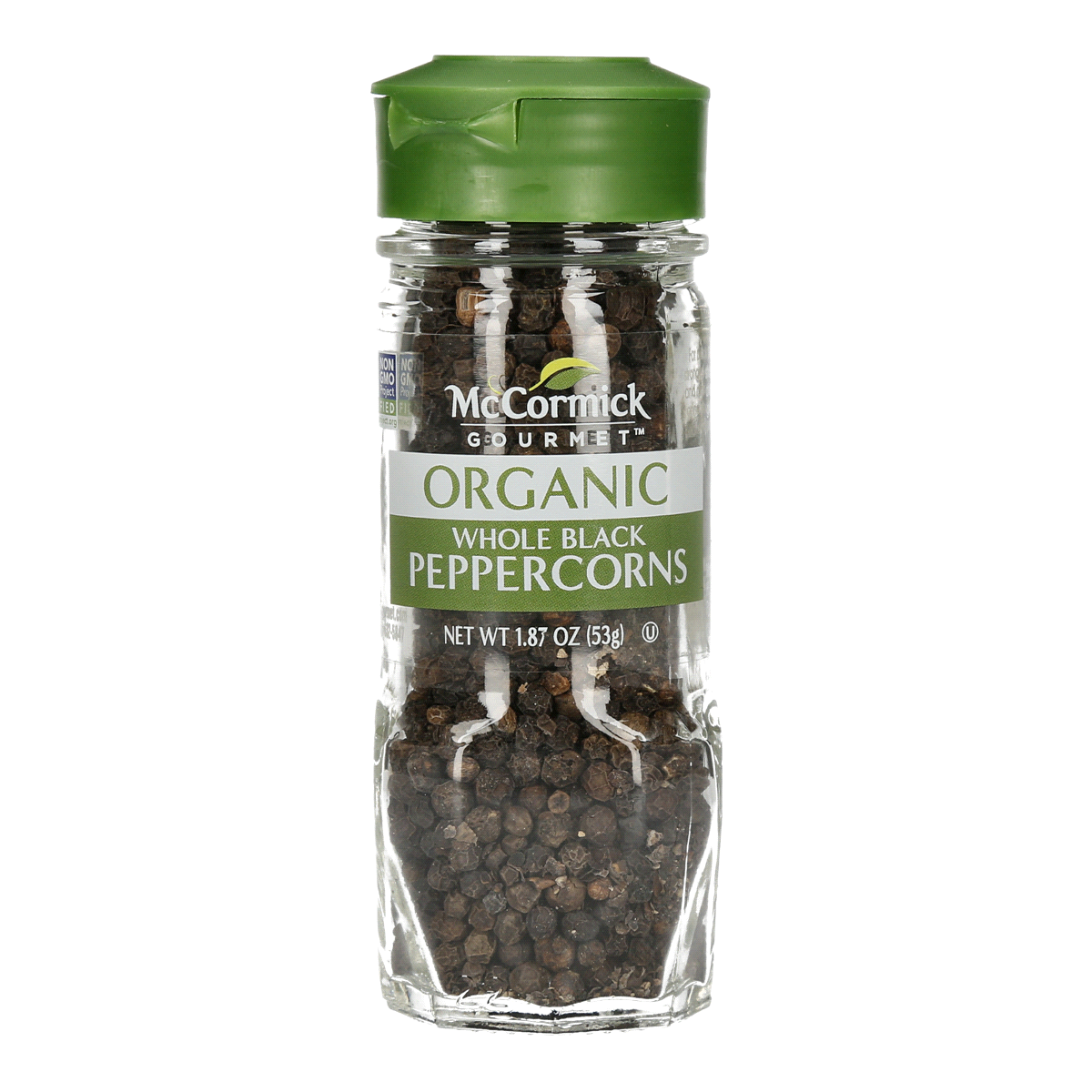 slide 1 of 4, McCormick Gourmet Organic Whole Black Peppercorns, 1.87 oz