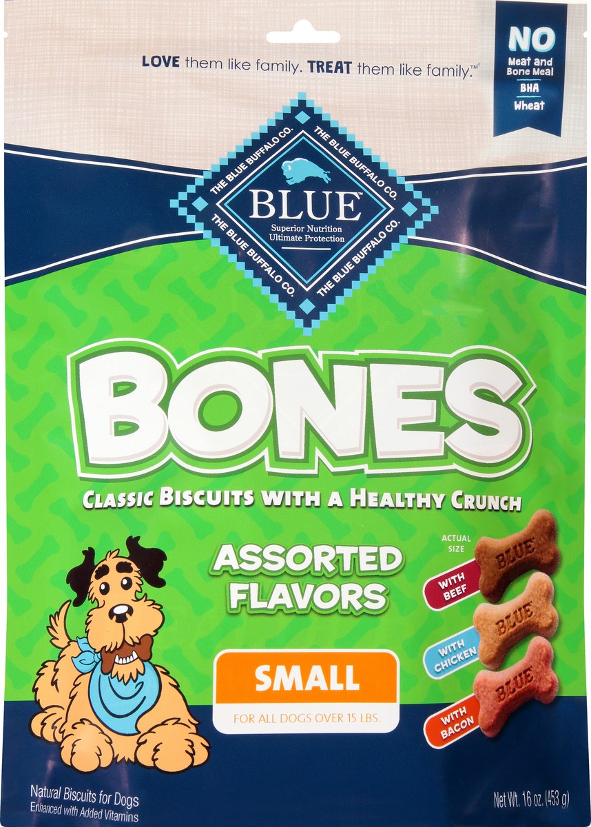 slide 7 of 9, Blue Buffalo Blue Bones Small Assorted Flavor Biscuits for Dogs 16 oz, 16 oz